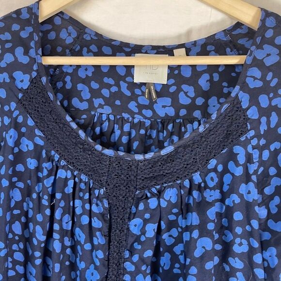 Anthropologie HD In Paris Jessica Blue/Black Print Asymmetrical Tunic Sz XS - Picture 10 of 10